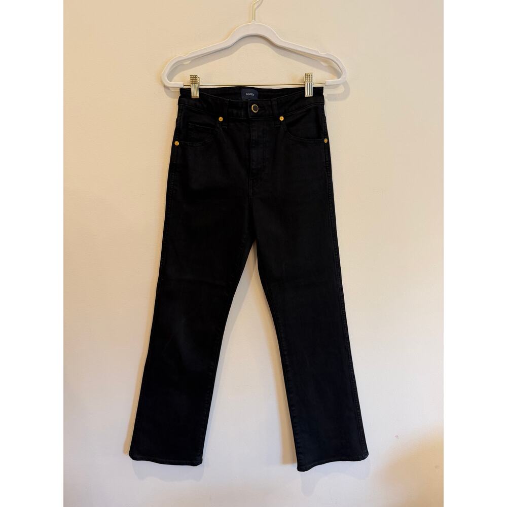 KHAITE Vivian Stretch Jeans Carlyle Black Size 26 Straight Leg Excellent - Picture 7 of 10